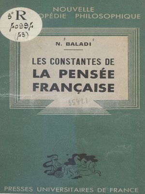 cover image of Les constantes de la pensée française
